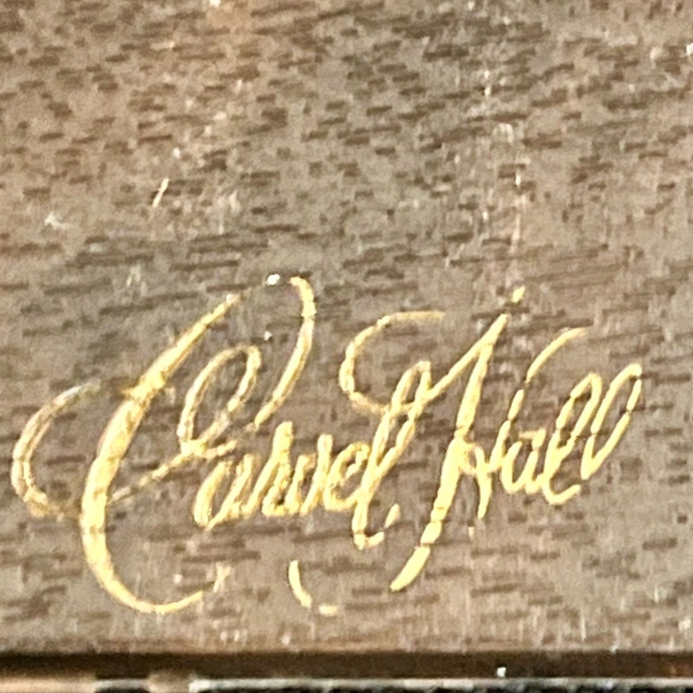 VTG Carvel Hall Gold Carving Set 3pc Mid Century Modern MCM Knife Fork Host Retr - Picture 11 of 12